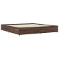 vidaXL Estructura cama madera ingeniería metal marrón roble 160x200 cm vidaXL Estructura cama madera ingeniería metal marrón roble 160x200 cm