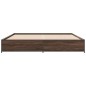 vidaXL Estructura cama madera ingeniería metal marrón roble 160x200 cm vidaXL Estructura cama madera ingeniería metal marrón roble 160x200 cm