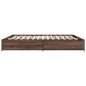 vidaXL Estructura cama madera ingeniería metal marrón roble 160x200 cm vidaXL Estructura cama madera ingeniería metal marrón roble 160x200 cm
