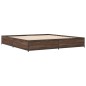 vidaXL Estructura cama madera ingeniería metal marrón roble 160x200 cm vidaXL Estructura cama madera ingeniería metal marrón roble 160x200 cm