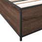 vidaXL Estructura cama madera ingeniería metal marrón roble 160x200 cm vidaXL Estructura cama madera ingeniería metal marrón roble 160x200 cm