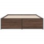 vidaXL Estructura cama madera ingeniería metal marrón roble 160x200 cm vidaXL Estructura cama madera ingeniería metal marrón roble 160x200 cm