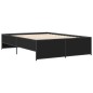 vidaXL Estructura de cama madera de ingeniería y metal negro 140x190cm vidaXL Estructura de cama madera de ingeniería y metal negro 140x190cm
