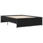 vidaXL Estructura de cama madera de ingeniería y metal negro 140x190cm vidaXL Estructura de cama madera de ingeniería y metal negro 140x190cm