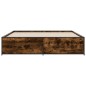 vidaXL Estructura cama madera ingeniería metal roble ahumado 180x200cm vidaXL Estructura cama madera ingeniería metal roble ahumado 180x200cm