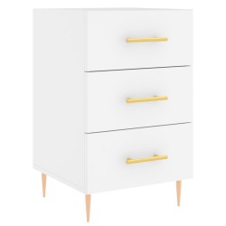 vidaXL Mesita de noche madera de ingeniería blanco 40x40x66 cm