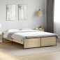 vidaXL Estructura cama madera ingeniería metal roble Sonoma 140x200 cm vidaXL Estructura cama madera ingeniería metal roble Sonoma 140x200 cm