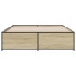 vidaXL Estructura cama madera ingeniería metal roble Sonoma 140x200 cm vidaXL Estructura cama madera ingeniería metal roble Sonoma 140x200 cm
