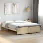vidaXL Estructura cama madera ingeniería metal roble Sonoma 150x200 cm vidaXL Estructura cama madera ingeniería metal roble Sonoma 150x200 cm