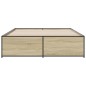 vidaXL Estructura cama madera ingeniería metal roble Sonoma 150x200 cm vidaXL Estructura cama madera ingeniería metal roble Sonoma 150x200 cm
