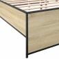 vidaXL Estructura cama madera ingeniería metal roble Sonoma 150x200 cm vidaXL Estructura cama madera ingeniería metal roble Sonoma 150x200 cm