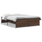 vidaXL Estructura cama madera ingeniería metal marrón roble 135x190 cm vidaXL Estructura cama madera ingeniería metal marrón roble 135x190 cm