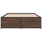 vidaXL Estructura cama madera ingeniería metal marrón roble 135x190 cm vidaXL Estructura cama madera ingeniería metal marrón roble 135x190 cm