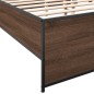 vidaXL Estructura cama madera ingeniería metal marrón roble 135x190 cm vidaXL Estructura cama madera ingeniería metal marrón roble 135x190 cm