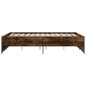 vidaXL Estructura cama madera ingeniería metal roble ahumado 135x190cm vidaXL Estructura cama madera ingeniería metal roble ahumado 135x190cm
