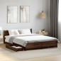 vidaXL Cama con cajones madera de ingeniería marrón roble 140x190 cm vidaXL Cama con cajones madera de ingeniería marrón roble 140x190 cm