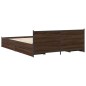 vidaXL Cama con cajones madera de ingeniería marrón roble 140x190 cm vidaXL Cama con cajones madera de ingeniería marrón roble 140x190 cm