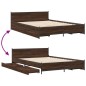 vidaXL Cama con cajones madera de ingeniería marrón roble 140x190 cm vidaXL Cama con cajones madera de ingeniería marrón roble 140x190 cm
