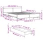 vidaXL Cama con cajones madera de ingeniería marrón roble 140x190 cm vidaXL Cama con cajones madera de ingeniería marrón roble 140x190 cm