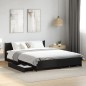 vidaXL Estructura cama con cajones madera ingeniería negra 150x200 cm vidaXL Estructura cama con cajones madera ingeniería negra 150x200 cm