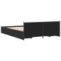 vidaXL Estructura cama con cajones madera ingeniería negra 150x200 cm vidaXL Estructura cama con cajones madera ingeniería negra 150x200 cm