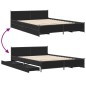 vidaXL Estructura cama con cajones madera ingeniería negra 150x200 cm vidaXL Estructura cama con cajones madera ingeniería negra 150x200 cm