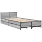 vidaXL Cama con cajones madera ingeniería gris Sonoma 100x200 cm vidaXL Cama con cajones madera ingeniería gris Sonoma 100x200 cm