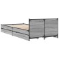 vidaXL Cama con cajones madera ingeniería gris Sonoma 100x200 cm vidaXL Cama con cajones madera ingeniería gris Sonoma 100x200 cm