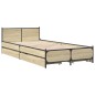 vidaXL Cama con cajones madera ingeniería roble Sonoma 75x190 cm vidaXL Cama con cajones madera ingeniería roble Sonoma 75x190 cm