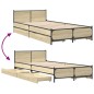 vidaXL Cama con cajones madera ingeniería roble Sonoma 75x190 cm vidaXL Cama con cajones madera ingeniería roble Sonoma 75x190 cm