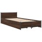 vidaXL Cama con cajones madera de ingeniería marrón roble 90x200 cm