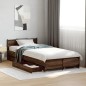 vidaXL Cama con cajones madera de ingeniería marrón roble 90x200 cm