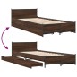 vidaXL Cama con cajones madera de ingeniería marrón roble 90x200 cm