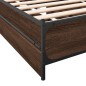 vidaXL Cama con cajones madera de ingeniería marrón roble 90x200 cm