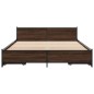 vidaXL Cama con cajones madera de ingeniería marrón roble 150x200 cm