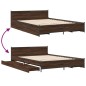 vidaXL Cama con cajones madera de ingeniería marrón roble 150x200 cm