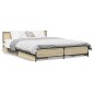 vidaXL Cama con cajones madera ingeniería roble Sonoma 140x200 cm vidaXL Cama con cajones madera ingeniería roble Sonoma 140x200 cm