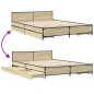 vidaXL Cama con cajones madera ingeniería roble Sonoma 140x200 cm vidaXL Cama con cajones madera ingeniería roble Sonoma 140x200 cm