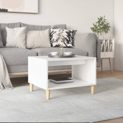 vidaXL Mesa de centro madera contrachapada blanco 60x50x40 cm