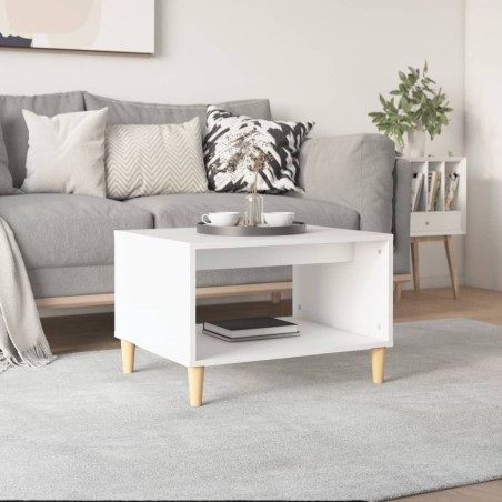 vidaXL Mesa de centro madera contrachapada blanco 60x50x40 cm
