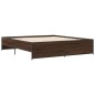 vidaXL Estructura cama madera ingeniería metal marrón roble 180x200 cm vidaXL Estructura cama madera ingeniería metal marrón roble 180x200 cm