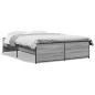vidaXL Estructura cama madera ingeniería metal gris Sonoma 120x190 cm vidaXL Estructura cama madera ingeniería metal gris Sonoma 120x190 cm