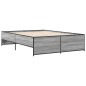 vidaXL Estructura cama madera ingeniería metal gris Sonoma 120x190 cm vidaXL Estructura cama madera ingeniería metal gris Sonoma 120x190 cm