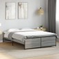 vidaXL Estructura cama madera ingeniería metal gris Sonoma 120x190 cm vidaXL Estructura cama madera ingeniería metal gris Sonoma 120x190 cm