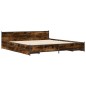 vidaXL Cama con cajones madera de ingeniería roble ahumado 180x200 cm vidaXL Cama con cajones madera de ingeniería roble ahumado 180x200 cm