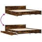 vidaXL Cama con cajones madera de ingeniería roble ahumado 180x200 cm vidaXL Cama con cajones madera de ingeniería roble ahumado 180x200 cm