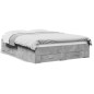 vidaXL Cama con cajones madera ingeniería gris hormigón 120x200 cm