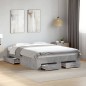 vidaXL Cama con cajones madera ingeniería gris hormigón 120x200 cm