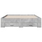 vidaXL Cama con cajones madera ingeniería gris hormigón 120x200 cm