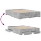 vidaXL Cama con cajones madera ingeniería gris hormigón 120x200 cm